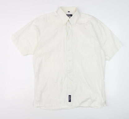 Additional front view of Lee Cooper Men's Ivory Cotton Button-Up Shirt M