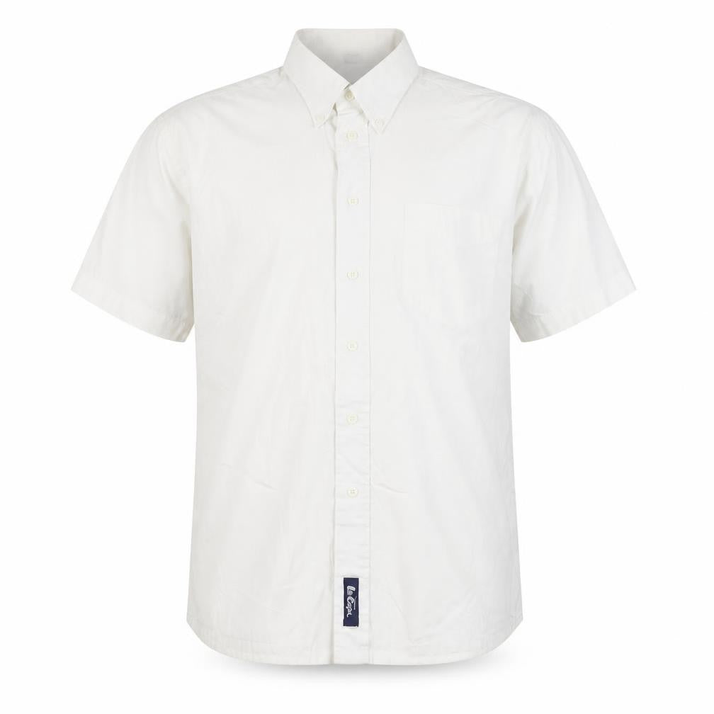 Lee Cooper Men's Ivory Cotton Button-Up Shirt M