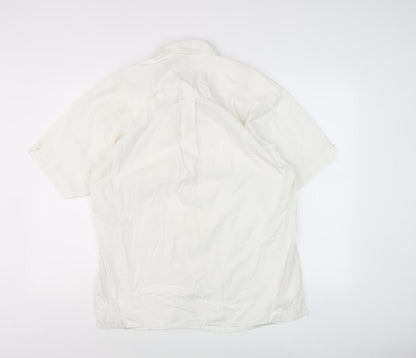 Back view of Lee Cooper Men's Ivory Cotton Button-Up Shirt M
