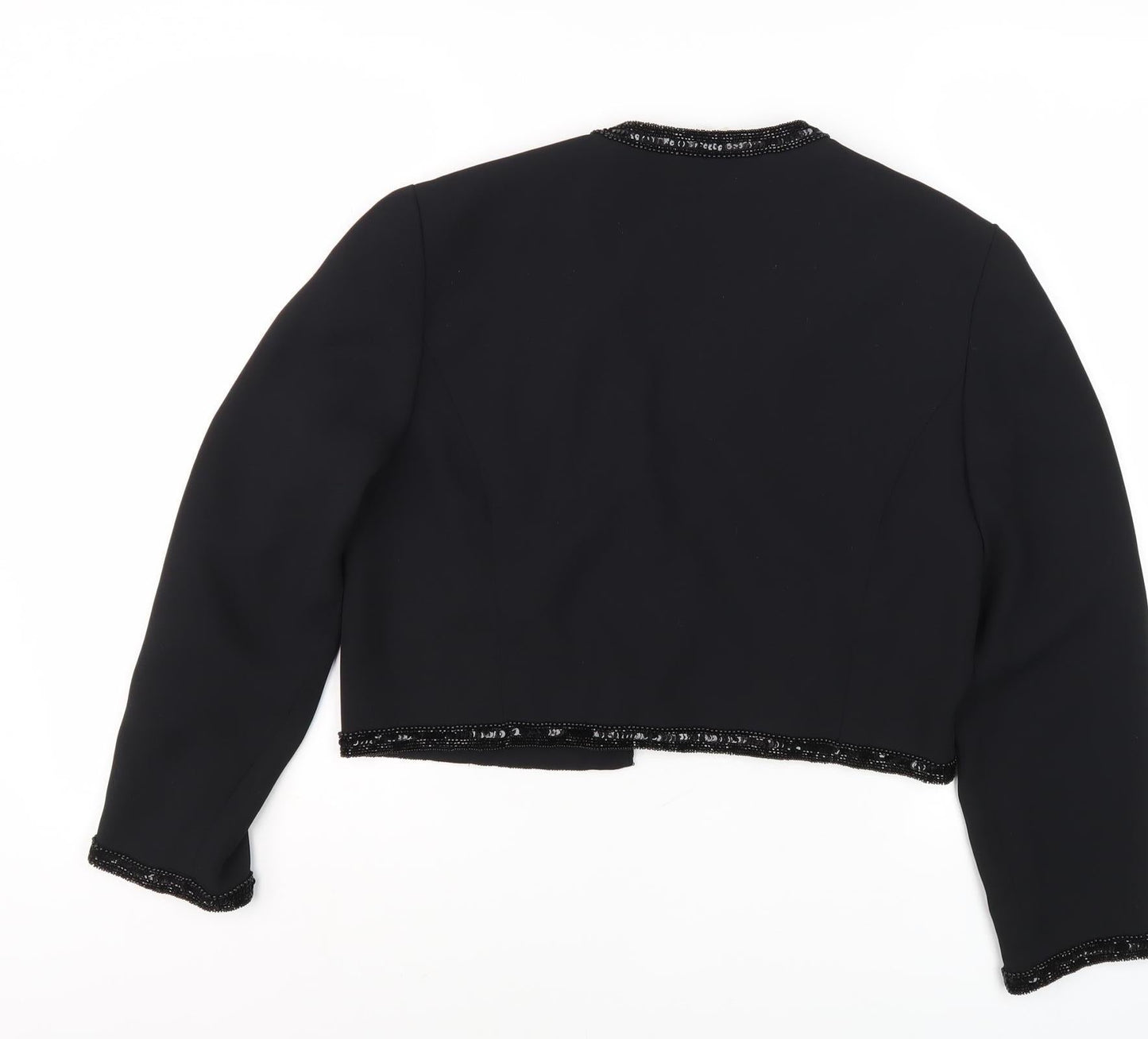 Frank Usher Women's Black Beaded Cropped Jacket