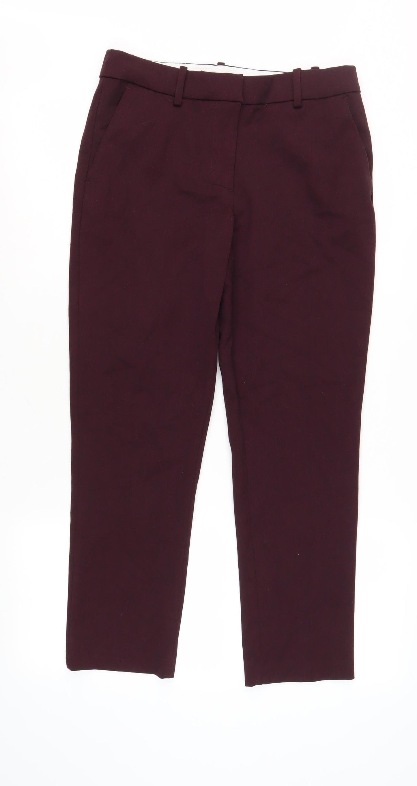 H&M Women's Red Ankle Trousers - Size 10, Stylish & Versatile