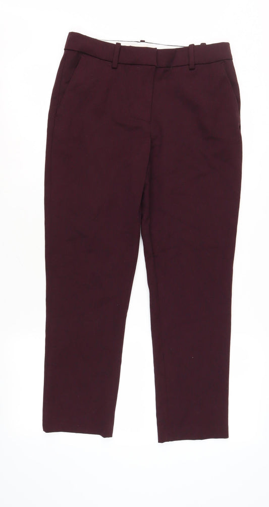 H&M Women's Red Ankle Trousers - Size 10, Stylish & Versatile