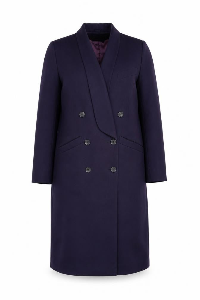Solo Women's Blue Long Overcoat, Size 10, Vintage Elegance