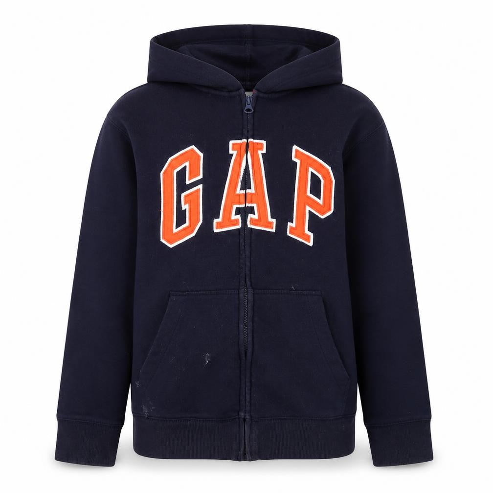 Gap Boys Blue Full Zip Hoodie, Size 14 Years, Logo Accents