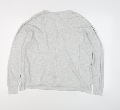 Back view of Roman Women's Grey Crew Neck Jumper, size 16
