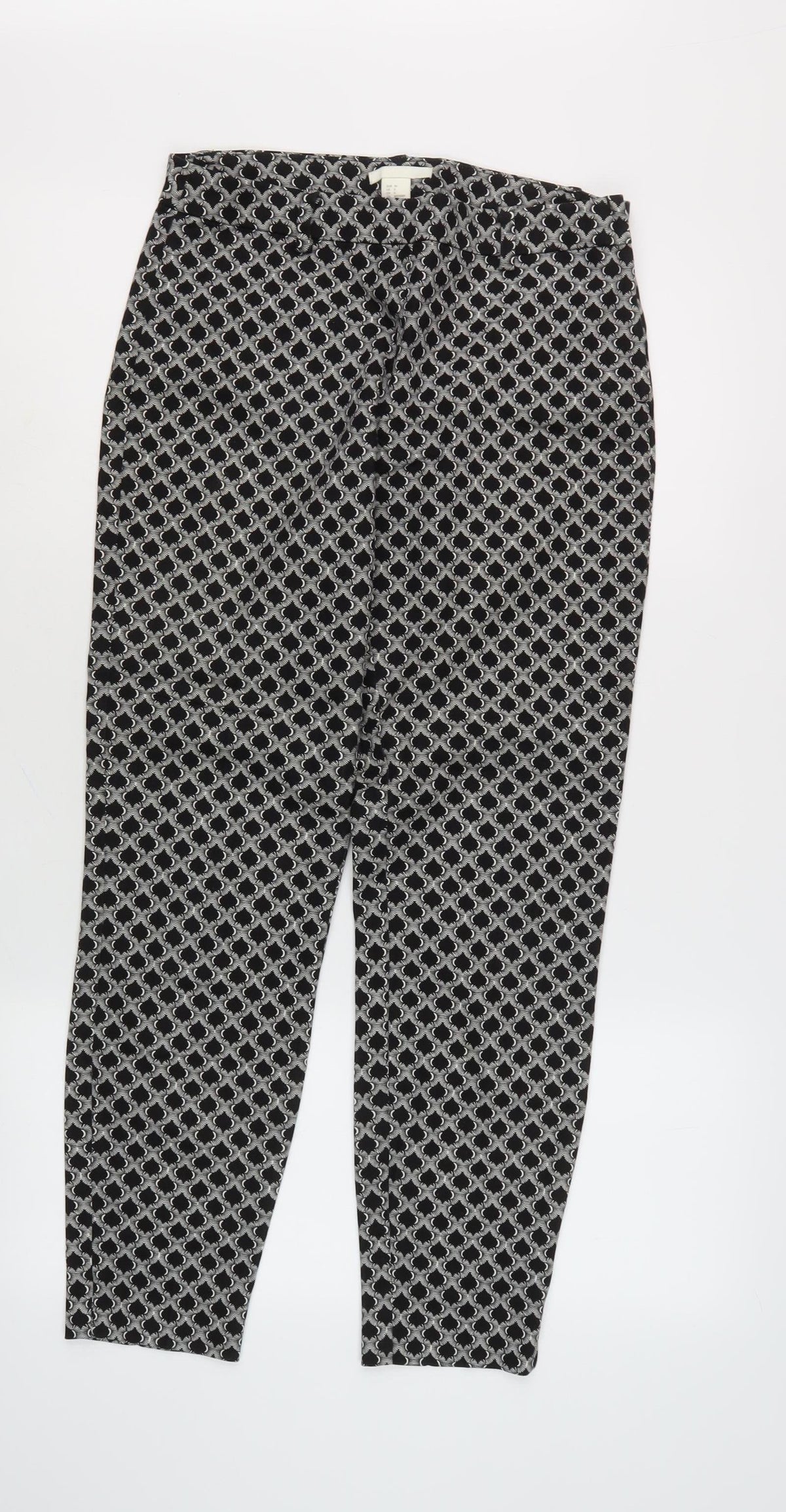 Women's Black Geometric Trousers Size 10