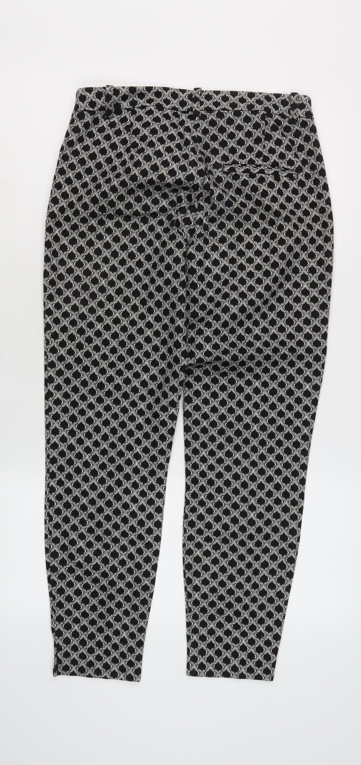 Women's Black Geometric Trousers Size 10