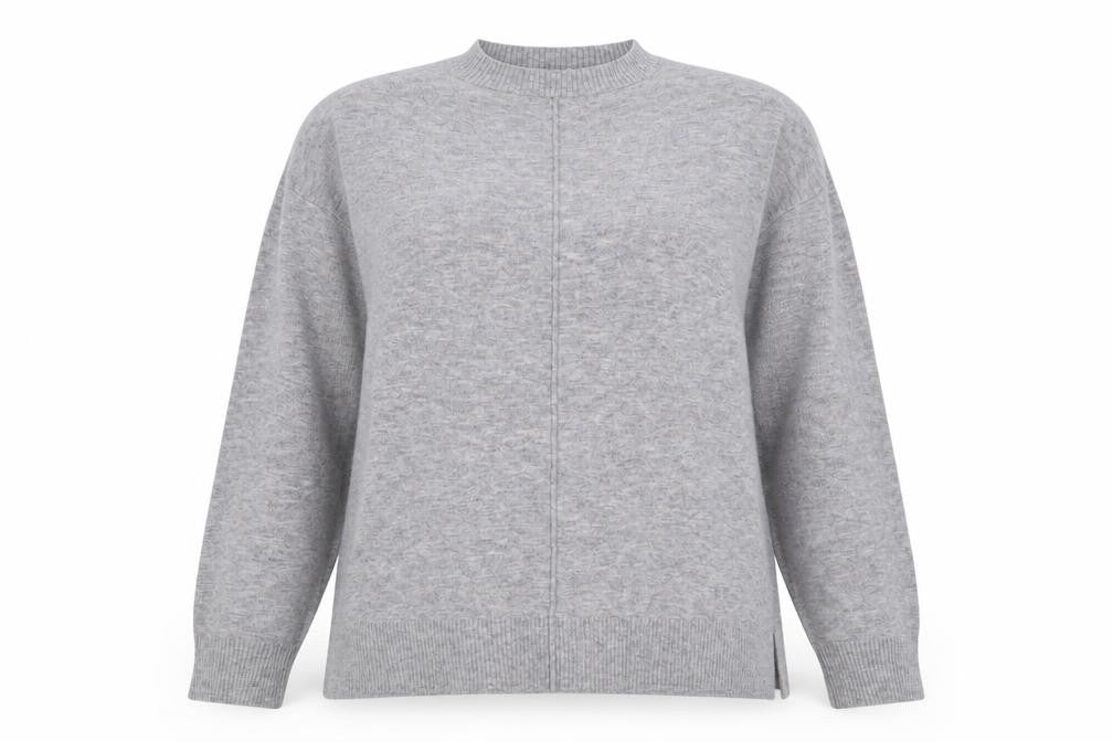 Oasis Women's Grey Crew Neck Wool Blend Pullover Jumper M