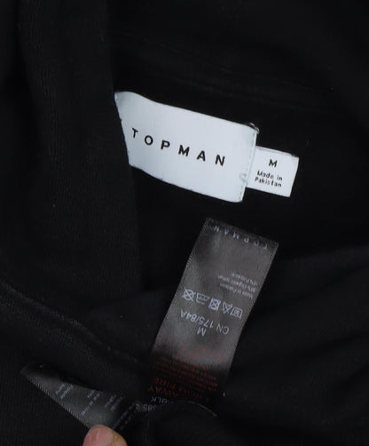 Topman Men's Black Pullover Hoodie M - Fleece, Hooded