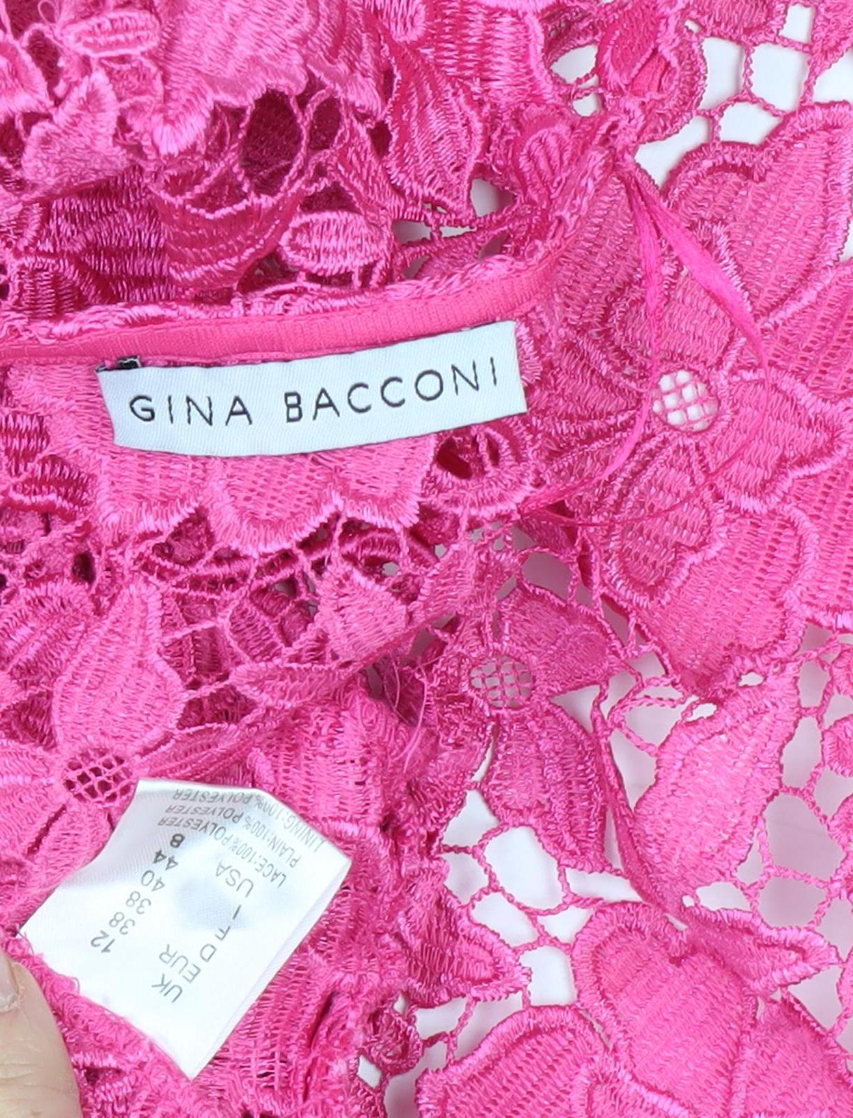 Gina Bacconi Women's Pink Lace Cropped Jacket Size 12