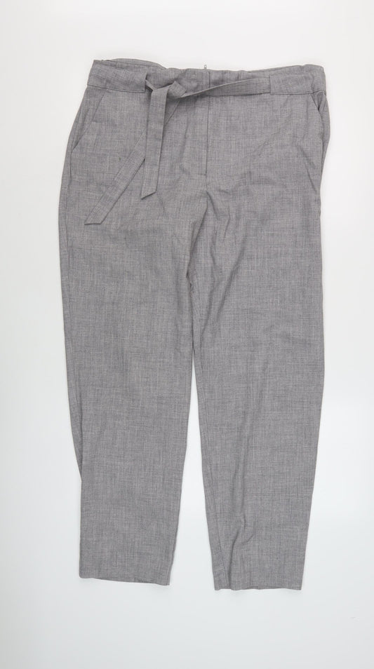 M&Co Women’s Grey Belted Trousers Size 16