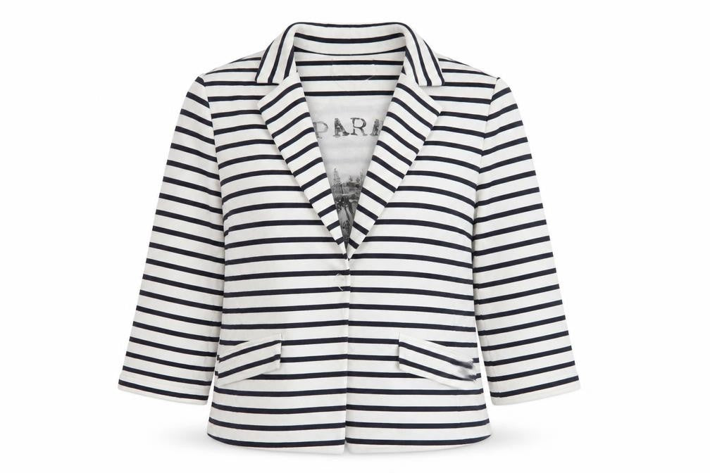 Oui Women's Striped Blazer, Size 12, Multicoloured