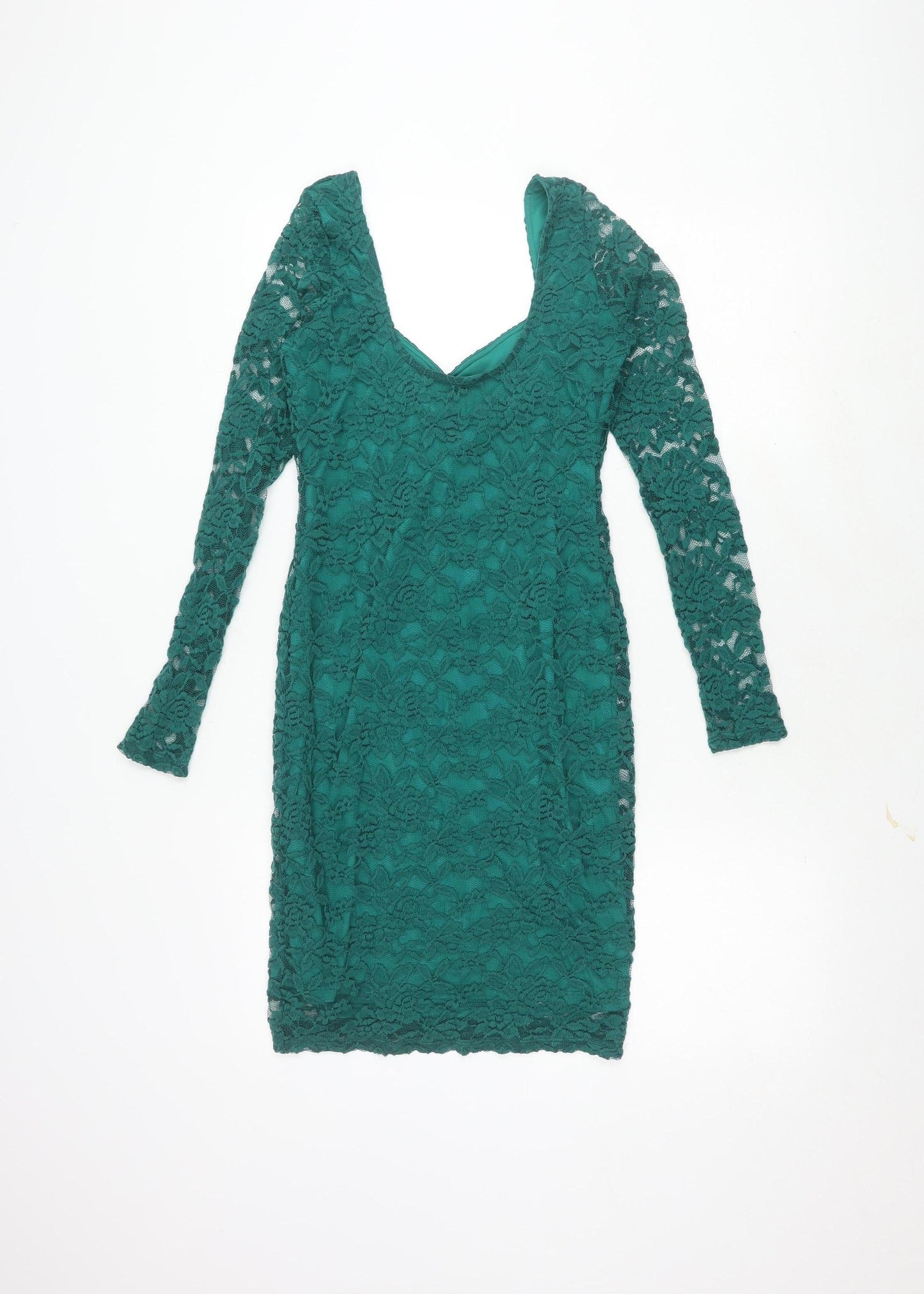 ASOS Green Lace Bodycon Dress - Size 10 Women