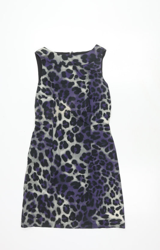 Oasis Women's Purple Animal Print Dress Size 8