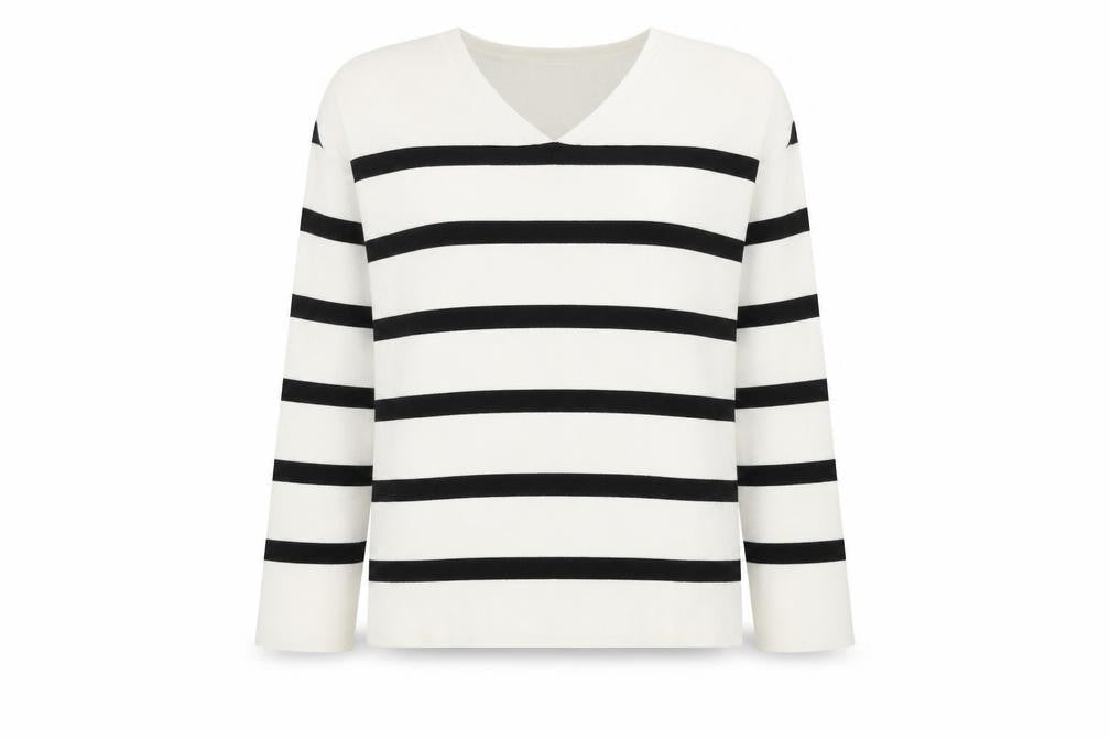 Marks & Spencer Women's Black Striped Pullover Jumper