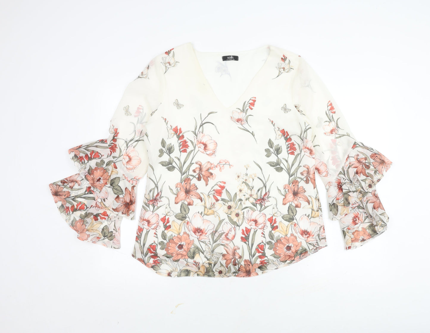 Wallis Women's Multicoloured Floral Tunic Blouse Size 10