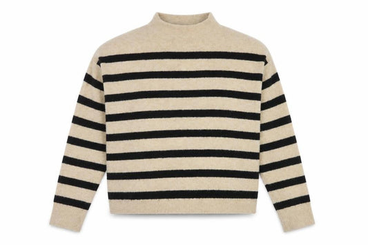 Mango Women's Beige Striped Pullover Jumper, Size L
