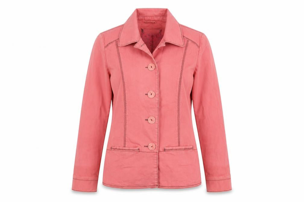 Per Una Pink Women's Regular Fit Cotton Linen Jacket