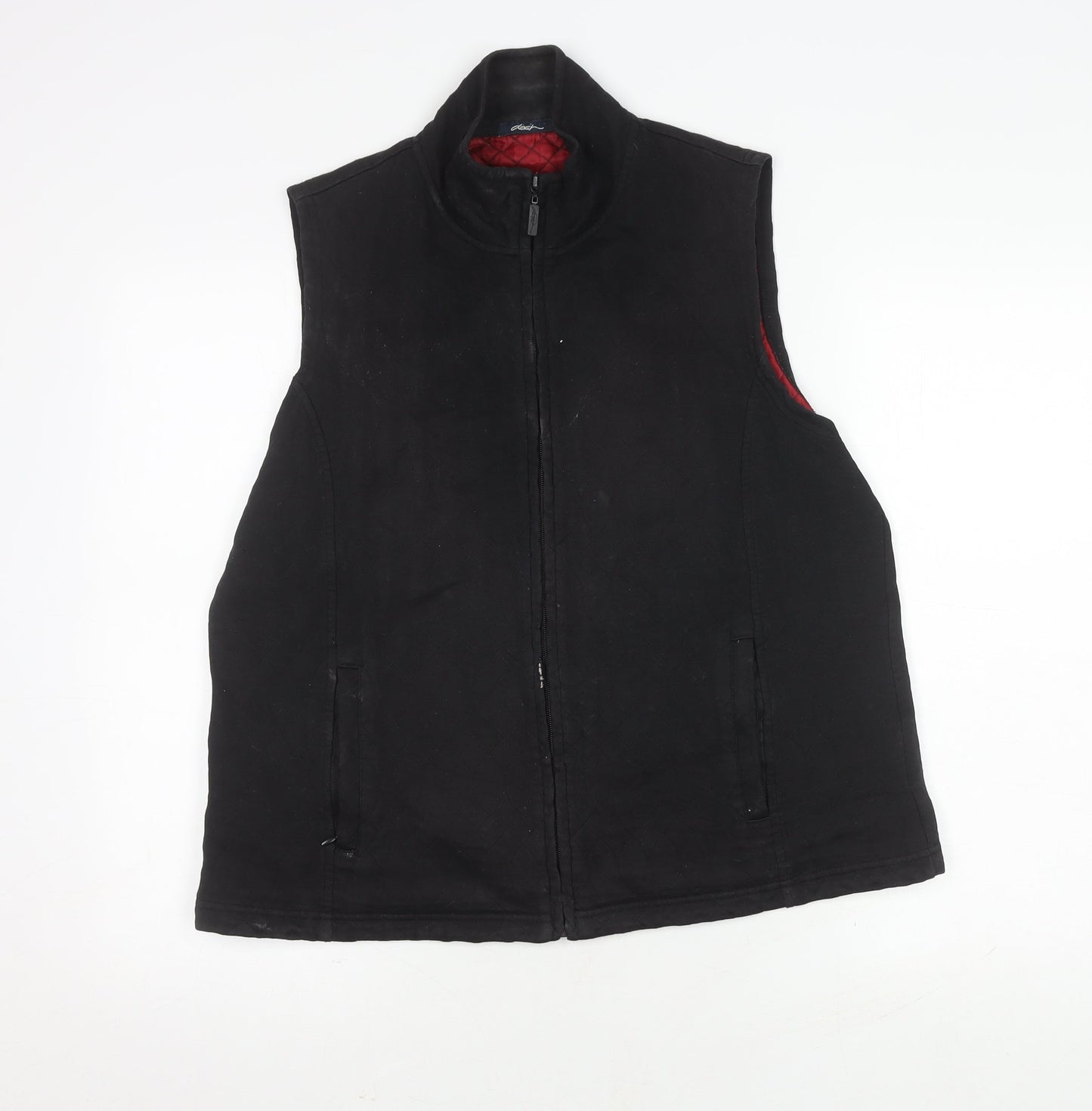 Dash Women's Black Waistcoat Size 16 Casual Zip Lined