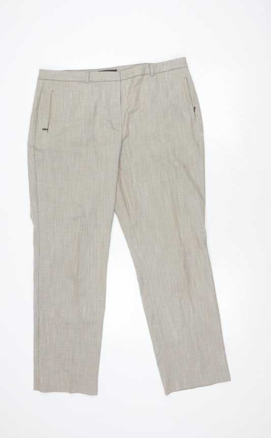 Marks and Spencer Women's Beige Slim Trousers Size 16