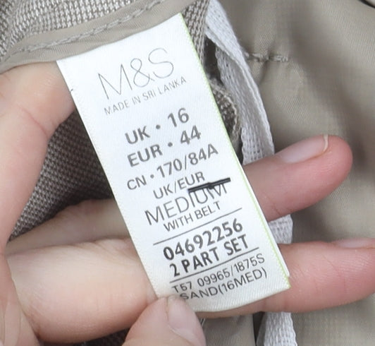Marks and Spencer Women's Beige Slim Trousers Size 16