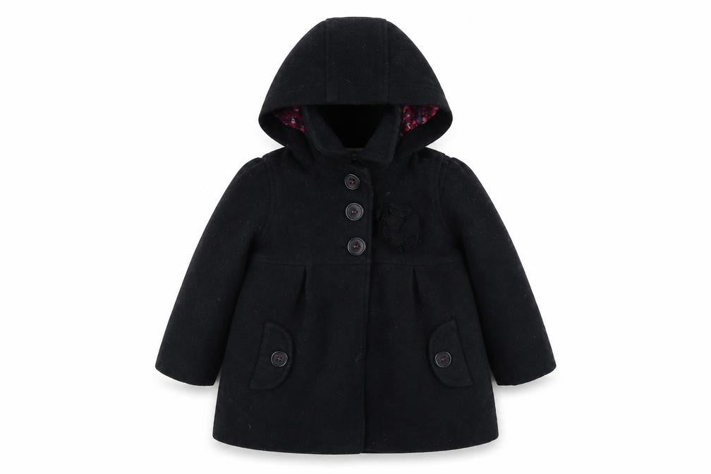 Marks & Spencer Unisex Black Wool Blend Coat 18-24 Months