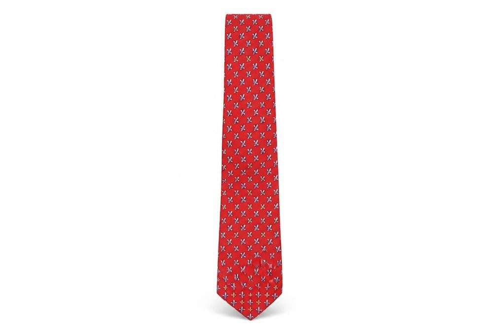 Beaufort Men's Red Silk Floral Pattern Tie