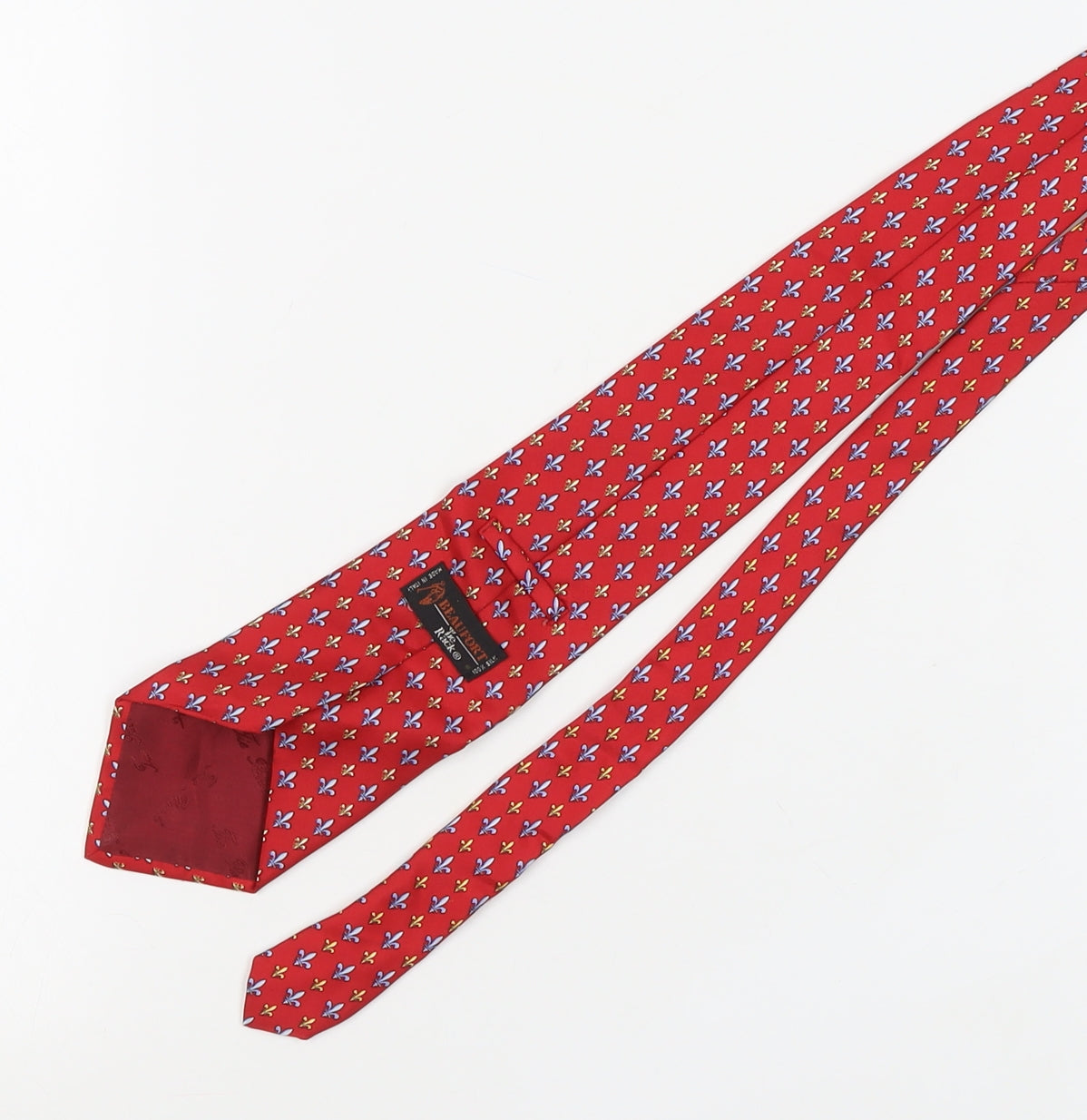 Beaufort Men's Red Silk Floral Pattern Tie