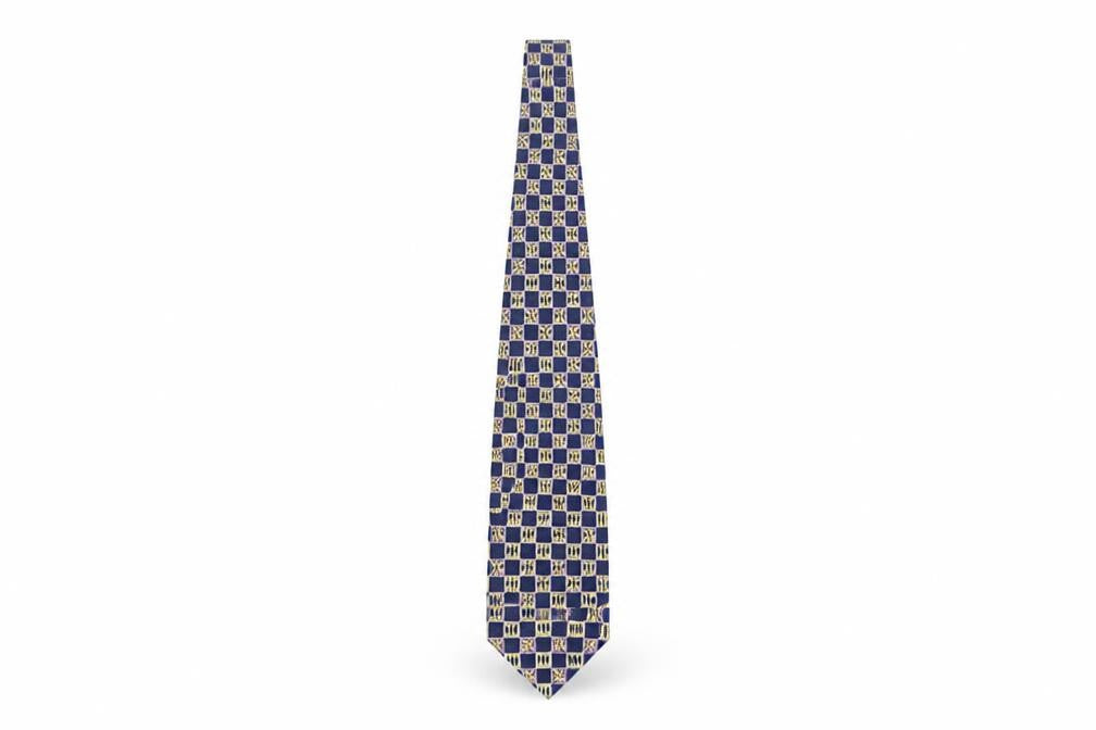 Pierre Cardin Blue Silk Geometric Men's Tie, One Size, Excellent