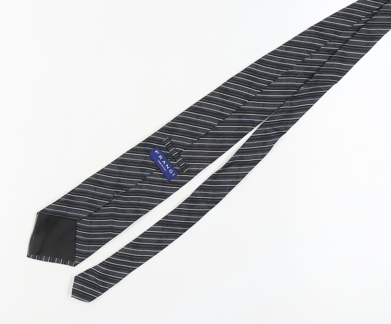 Frangi Men's Black Striped Silk Tie, One Size Elegant