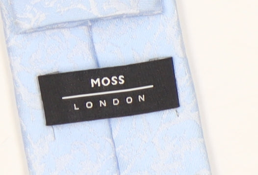 Moss London Men's Blue Floral Tie in Excellent Condition