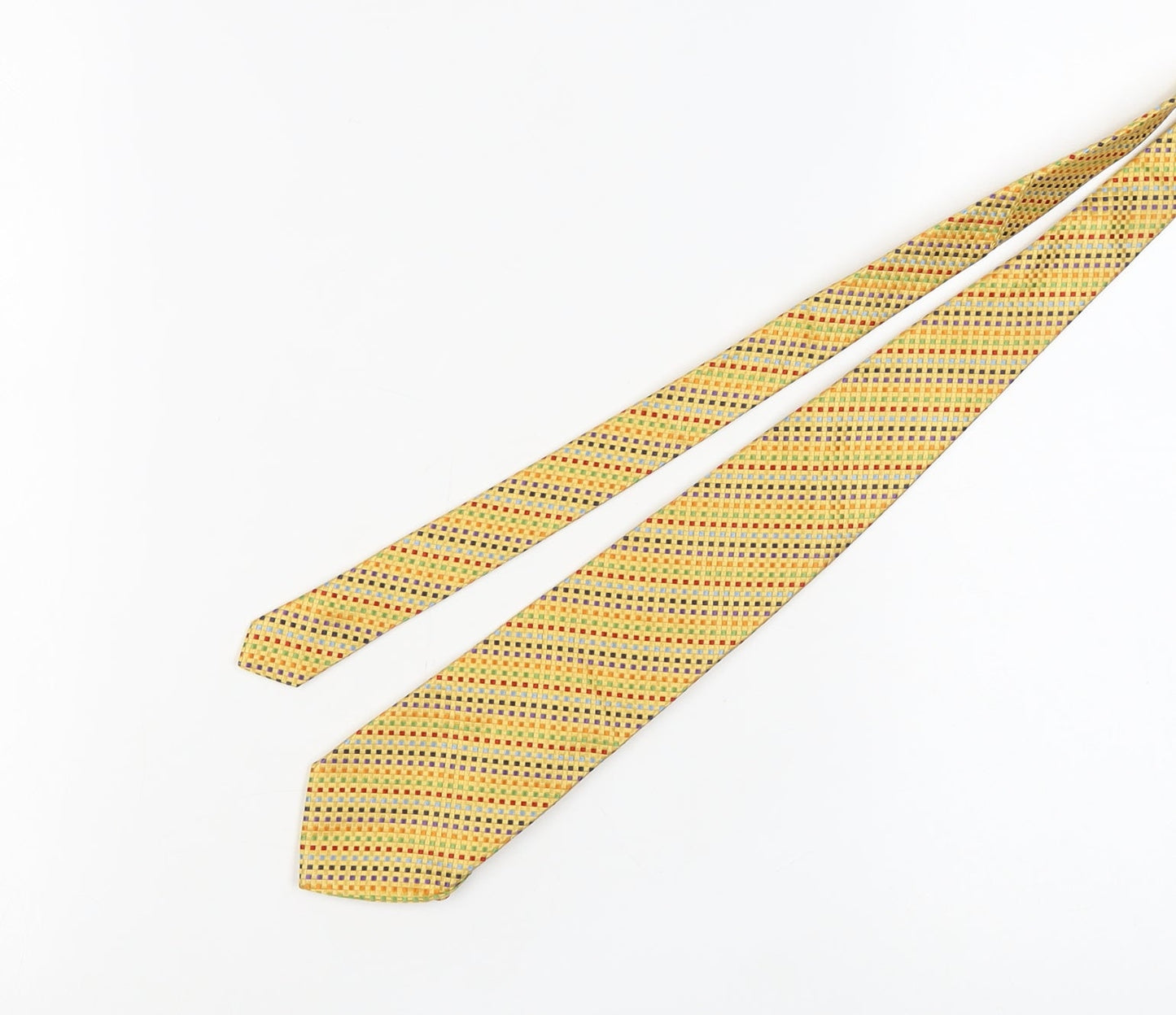 Charles Tyrwhitt Men's Yellow Geometric Silk Tie