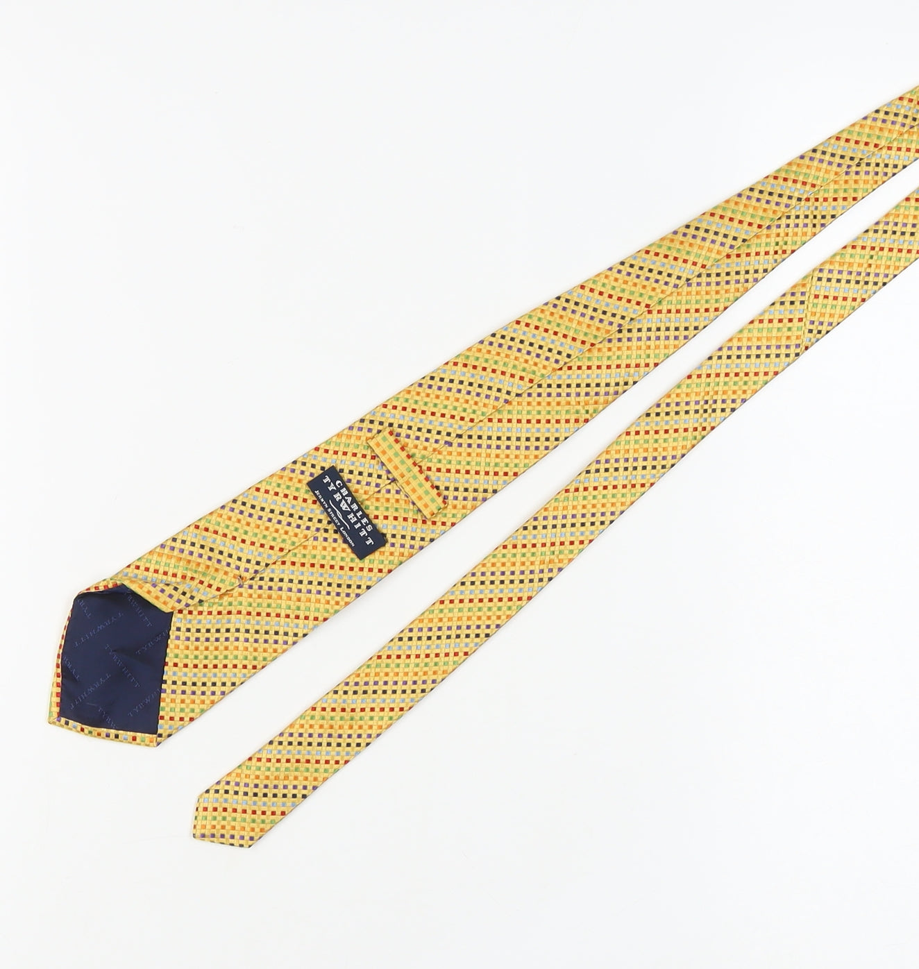 Charles Tyrwhitt Men's Yellow Geometric Silk Tie
