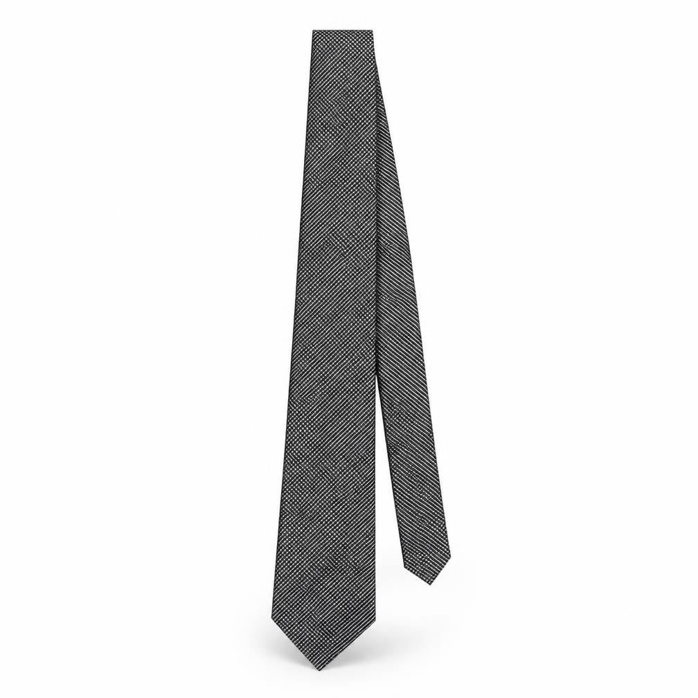 Thomas Nash Men's Black Striped Silk Tie One Size