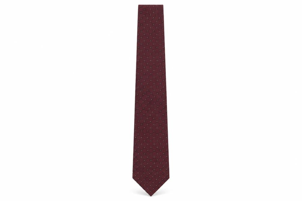 Houshi Boss Men's Red Silk Plaid Check Tie
