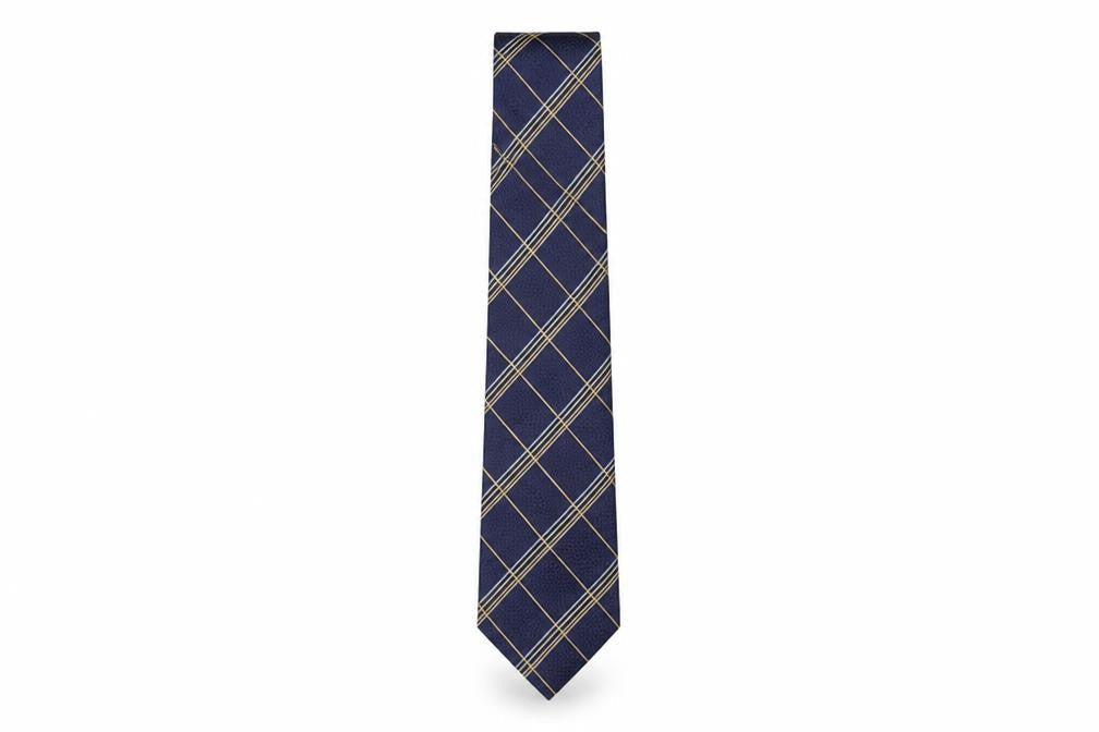 Marks & Spencer Men's Blue Plaid Silk Tie