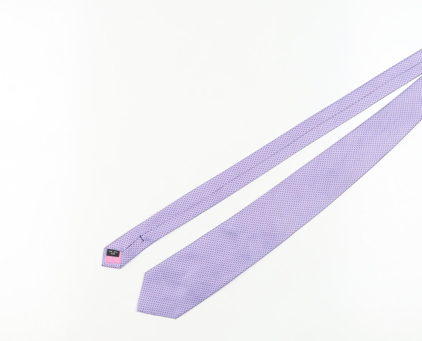 Dehavilland Men's Purple Silk Tie Geometric Pattern