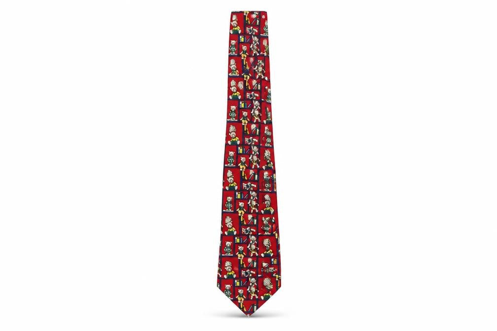 Canda Men's Red Bear Polyester Necktie