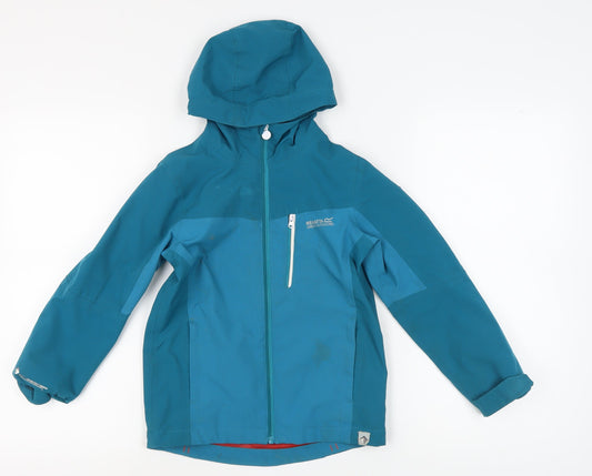 Regatta Girls Blue Waterproof Rain Coat 7-8 Years