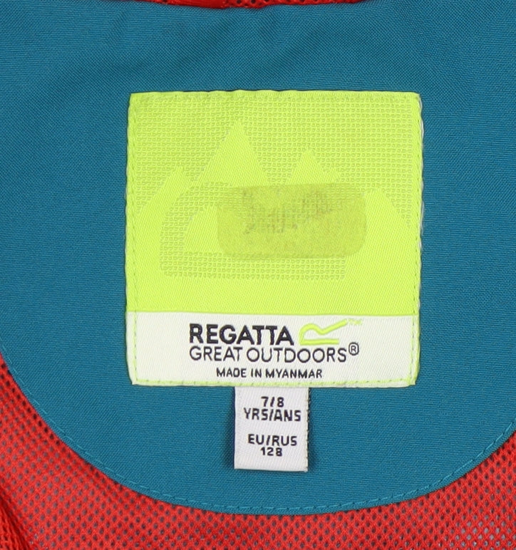 Regatta Girls Blue Waterproof Rain Coat 7-8 Years