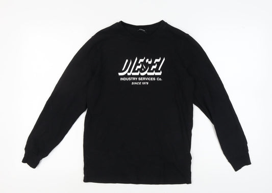 Diesel Boys Black Long Sleeve T-Shirt, 14 Years