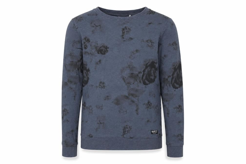 Name It Girls Blue Floral Pullover Sweatshirt - 13-14 Years