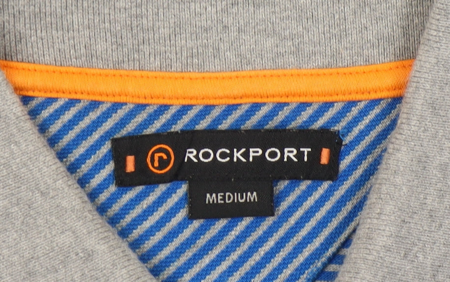 Rockport Men's Blue Striped Polo Shirt - Medium