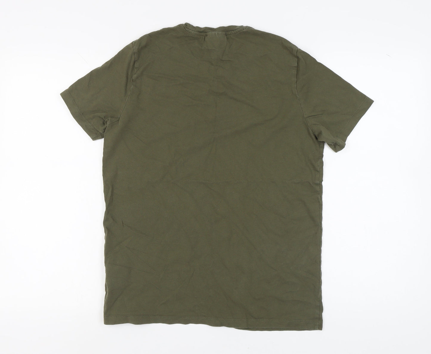 Hugo Men's Green Cotton T-Shirt, Regular Fit, M
