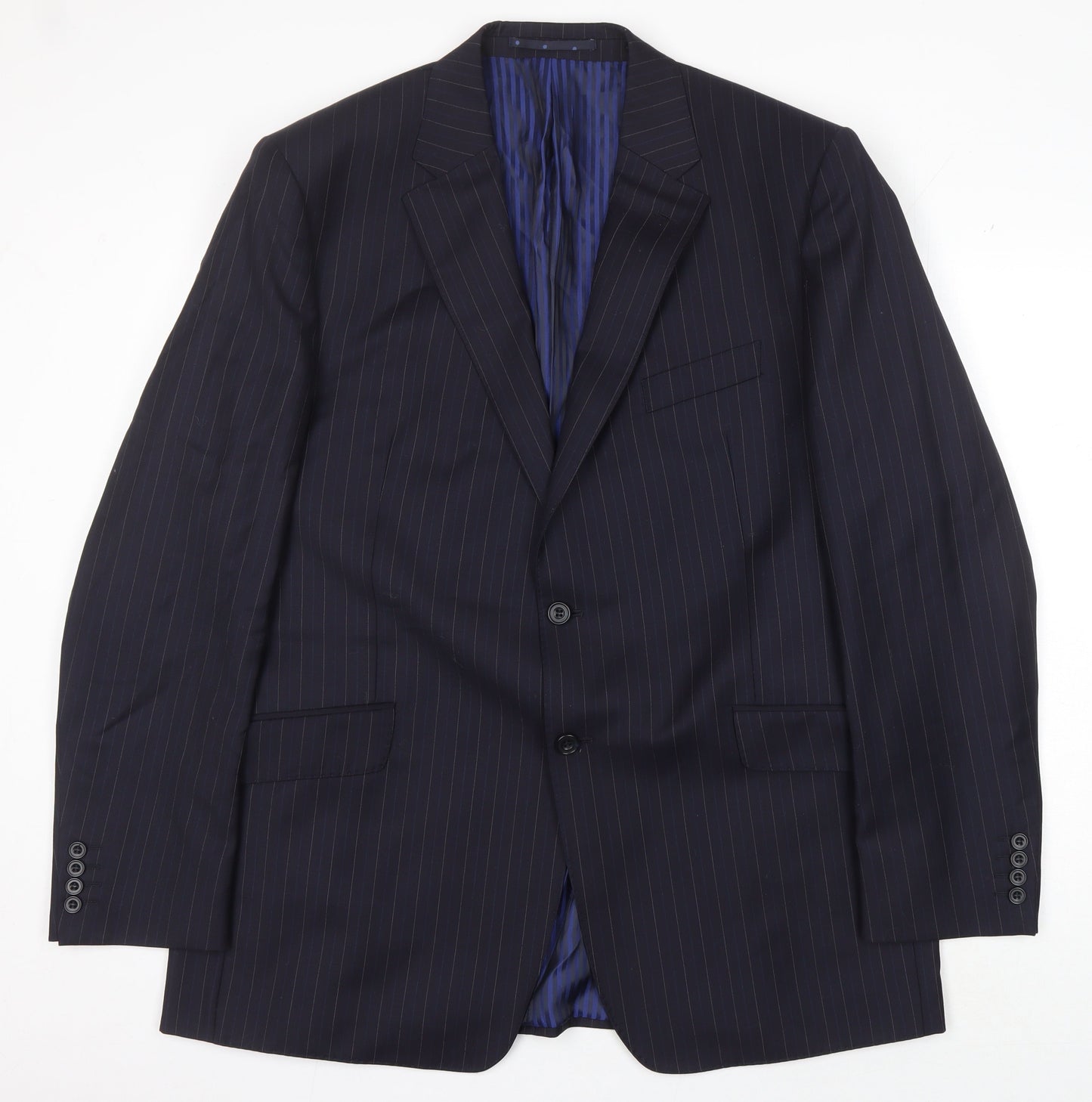 Marks and Spencer Men's Navy Striped Blazer 44L