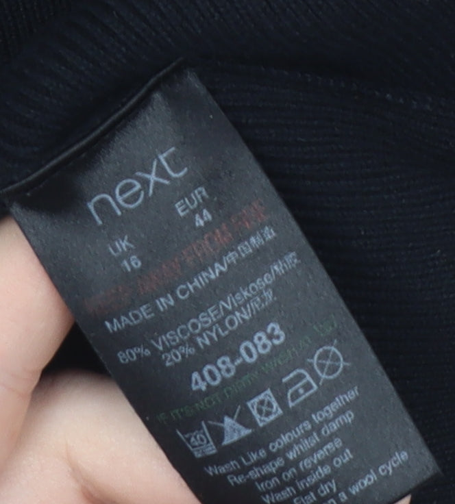 Next Women's Black Polo Shirt Size 16 - Classic Style