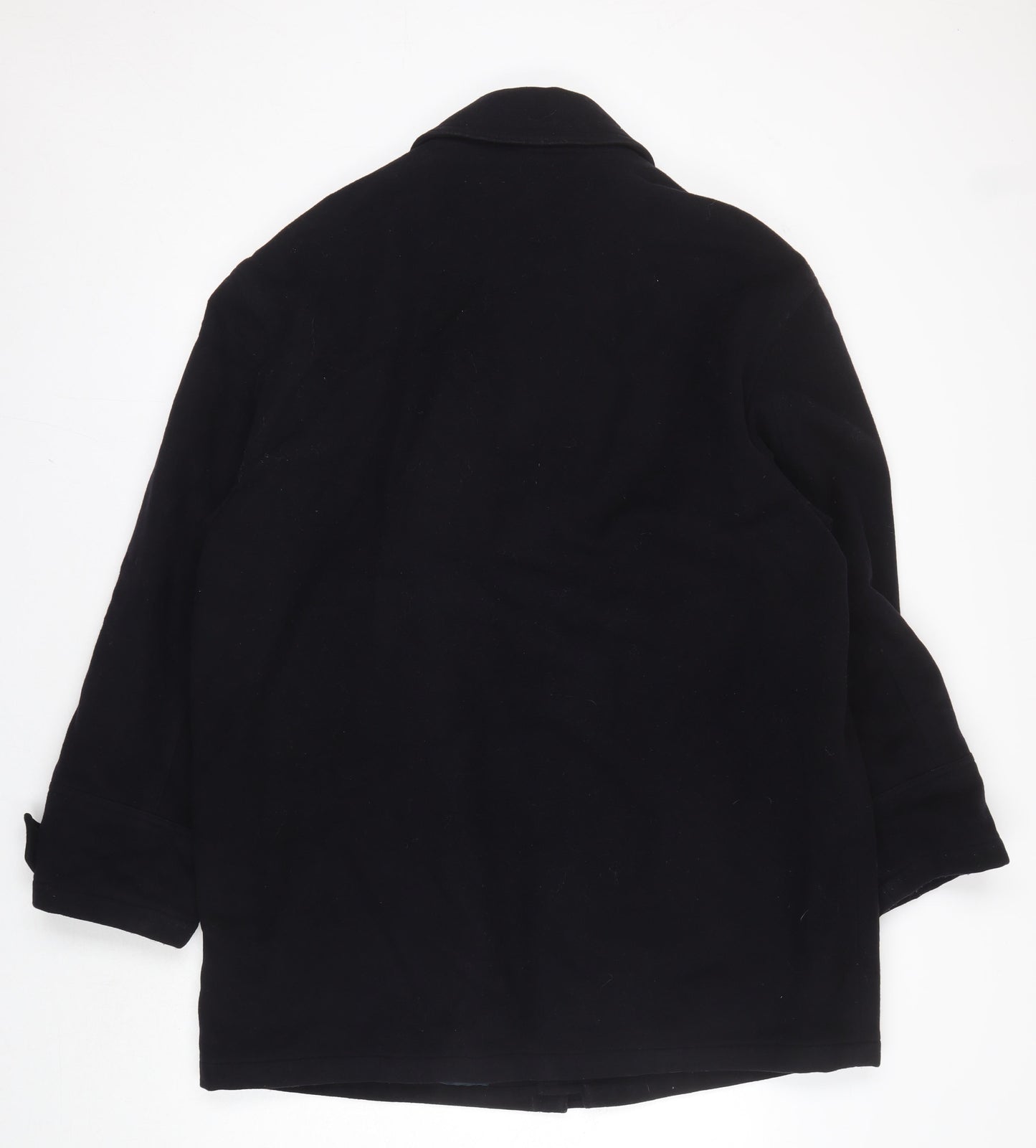 BR Menswear Men's Black Wool Overcoat - M
