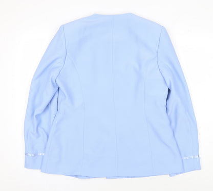 Back view of Amaranto Women's Blue, size 14, Suit Jacket