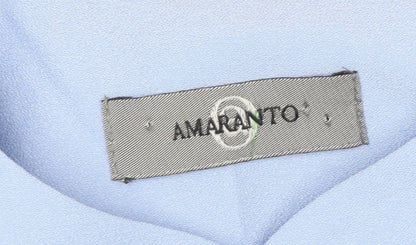 Brand and care label for Amaranto Women's Blue, size 14, Suit Jacket
