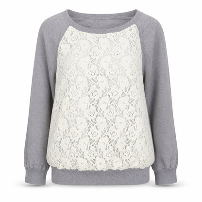 Next Women's Grey Pullover Jumper Size 14 with Lace Accents